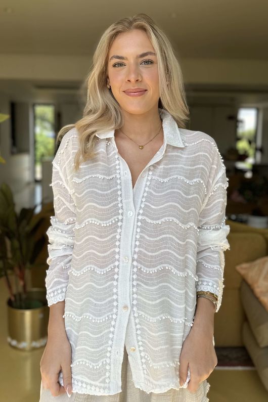 Laundry B Dottie Embroidered Shirt White