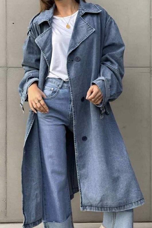 Laundry B Duran Denim Trench Light 