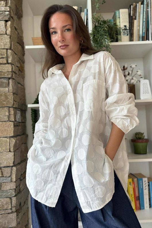 Essential Cotton Circle Shirt Warm White 