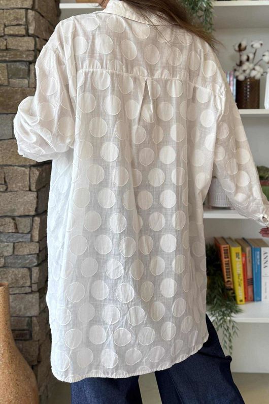 Essential Cotton Circle Shirt Warm White - 