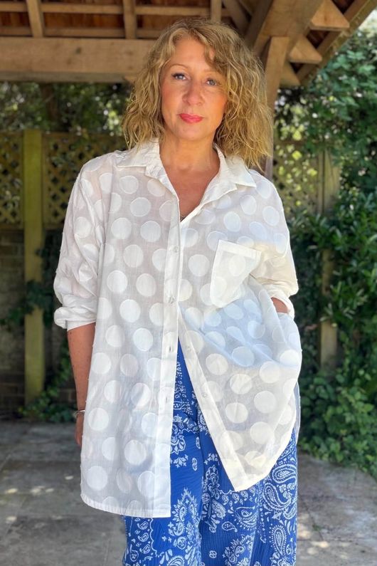 Essential Cotton Circle Shirt Warm White  