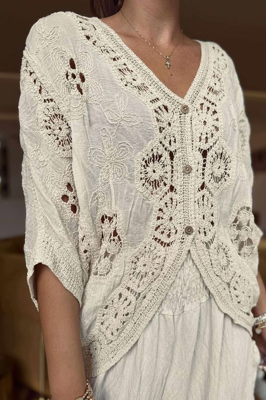 Laundry B Joni Bolero Cardigan Stone