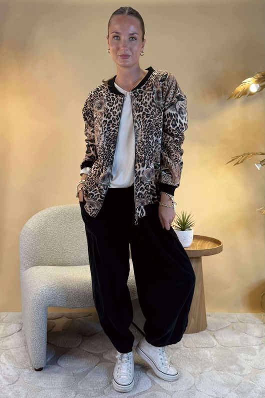 Laundry B Suko Suedette Bomber Jacket Animal