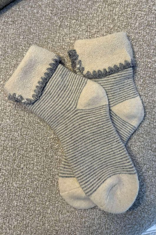 Laundry B Terry & Wool Luxury Socks Pinstripe Grey