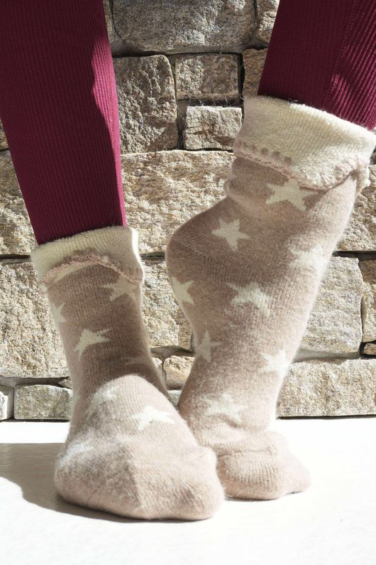 Laundry B Terry & Wool Luxury Socks Star Latte Stone