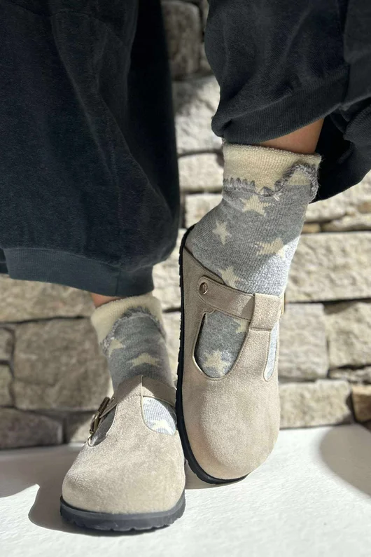  Terry & Wool Luxury Socks Star Grey Stone 
