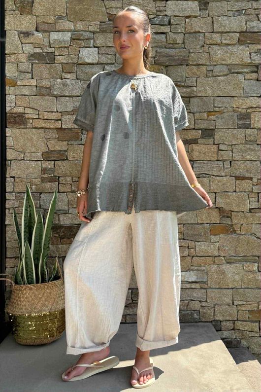 Laundry B Wild Shores Capri Pure Cotton Top Elephant /5 =