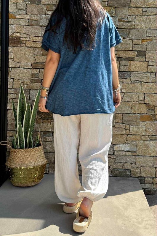 Laundry B Wild Shores Capri Pure Cotton Top Midnight