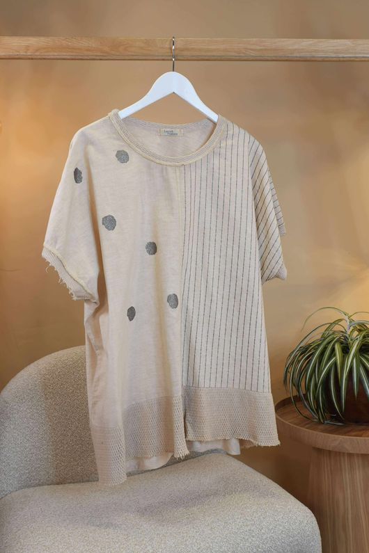 Laundry B Wild Shores Capri Pure Cotton Top Soft Sandstone /5 =