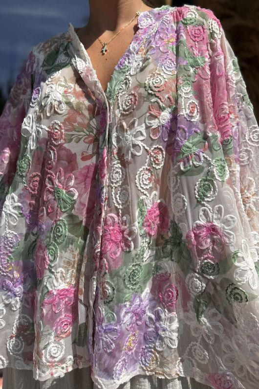 Laundry B Zeta Otto Bloom Bubble Blouse Pinks /15