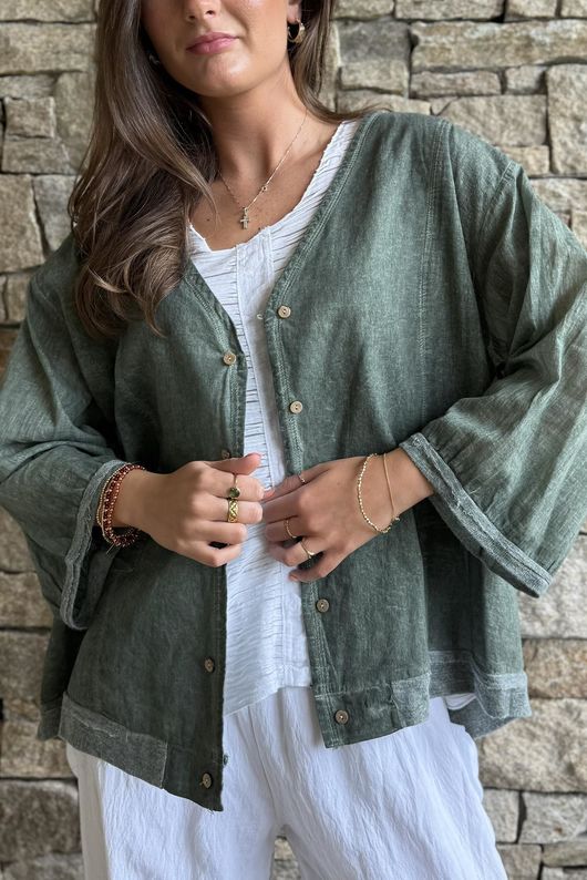 Lenni Cotton Jacket Washed Khaki