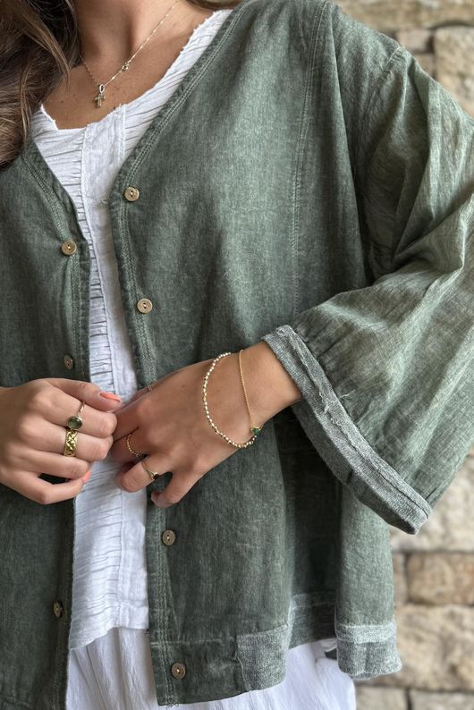 Lenni Cotton Jacket Washed Khaki