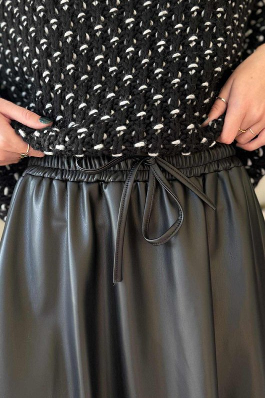 Lennon Super Soft Faux Leather Skirt Black