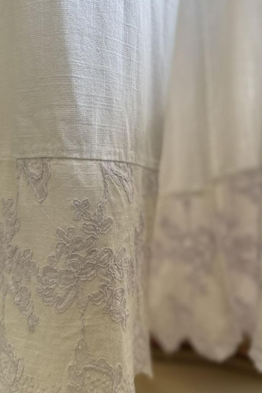 Lin & Lace Linen Blend Wide Leg Pants White