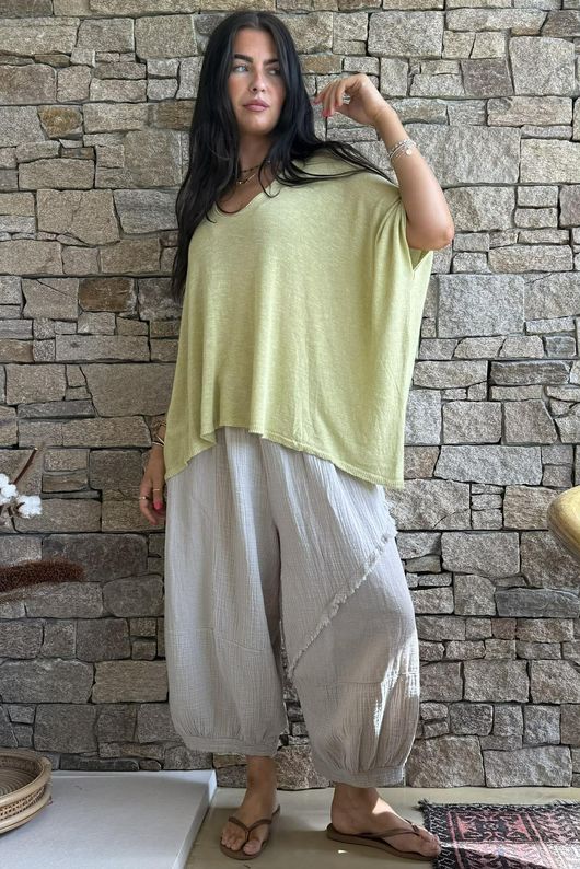 Linen Blend Slub Drape Knit Bamboo