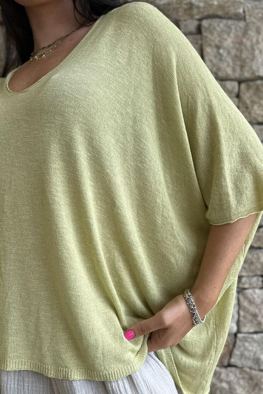 Linen Blend Slub Drape Knit Bamboo