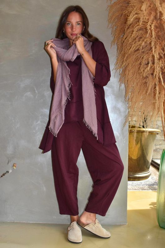 Lock Carrot Leg Trouser Aubergine