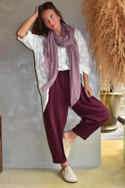 Lock Carrot Leg Trouser Aubergine