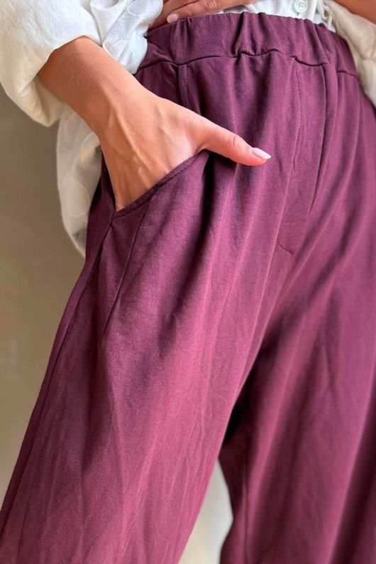 Lock Carrot Leg Trouser Aubergine