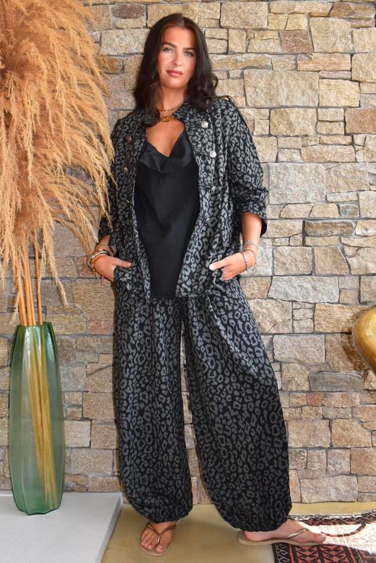 Lock Leopard Military Jacket Black