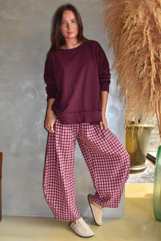 Lock Raw Seam Sweatshirt Aubergine