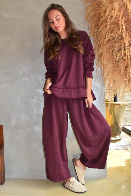 Lock Raw Seam Sweatshirt Aubergine