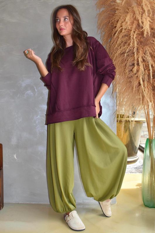 Lock Raw Seam Sweatshirt Aubergine