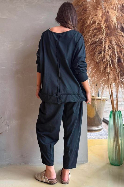 Lock Raw Seam Sweatshirt Black