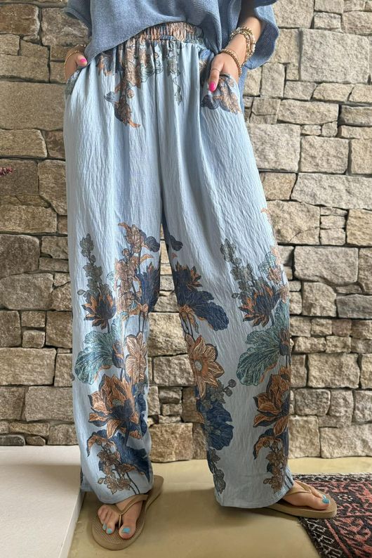 Lotus Oriental Wide Leg Pant Denim