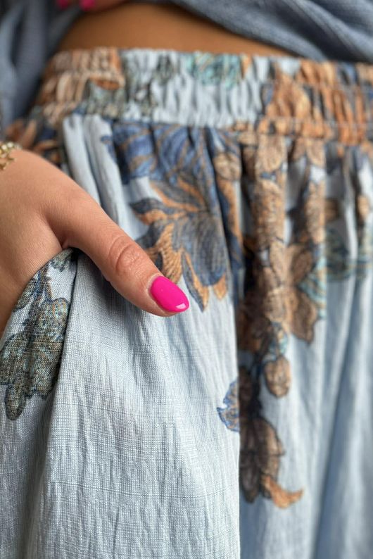 Lotus Oriental Wide Leg Pant Denim