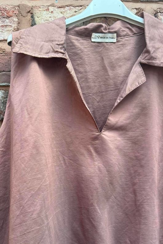 Mabel Sleeveless Bubble Blouse Chocolate