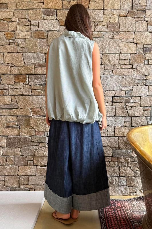 Mabel Sleeveless Bubble Blouse Soft Khaki 