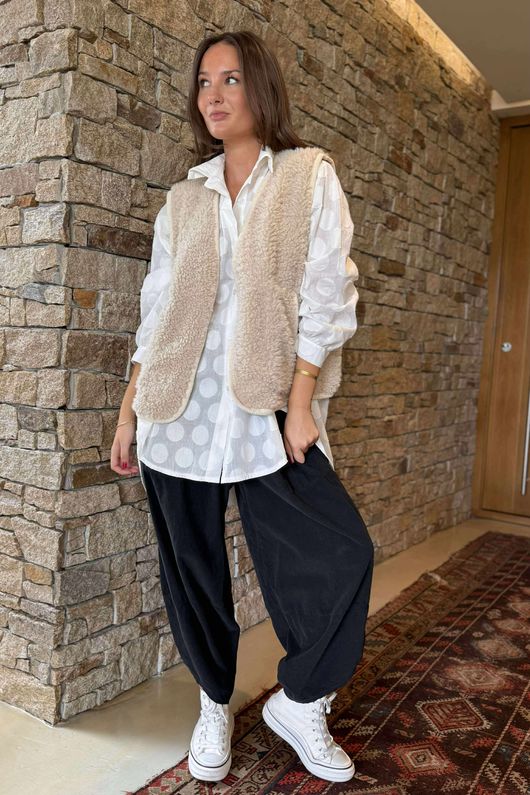 Made in Italy Arlo Sherpa Gilet Natural 