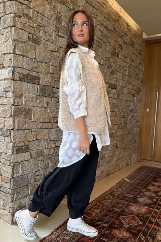 Made in Italy Arlo Sherpa Gilet Natural 
