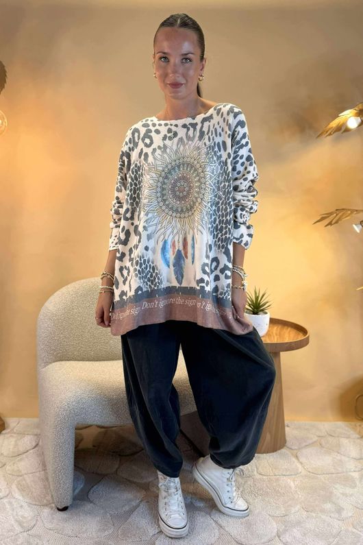 Made in Italy Astral Oversized Knit Top Dreamcatcher - 