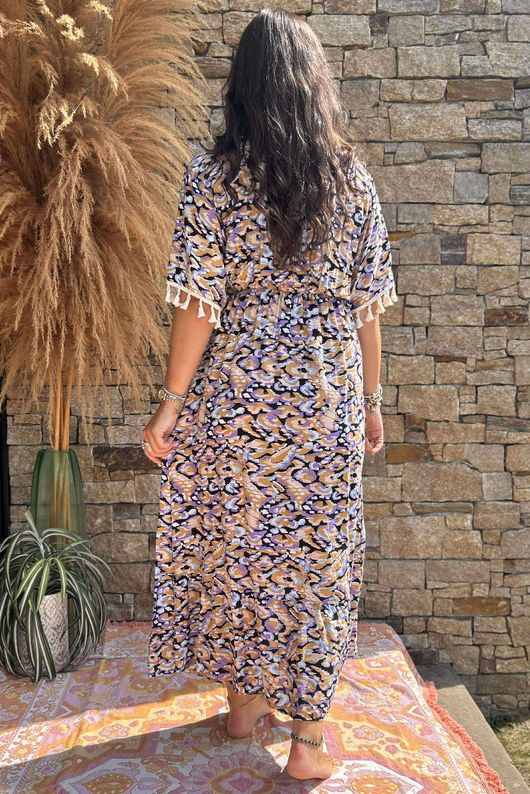 Made in Italy Azurea Souk Maxi Dress Naturals /14 =