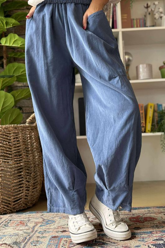 Made in Italy Baby Cord Dart Barrel Pant Denim /12 =