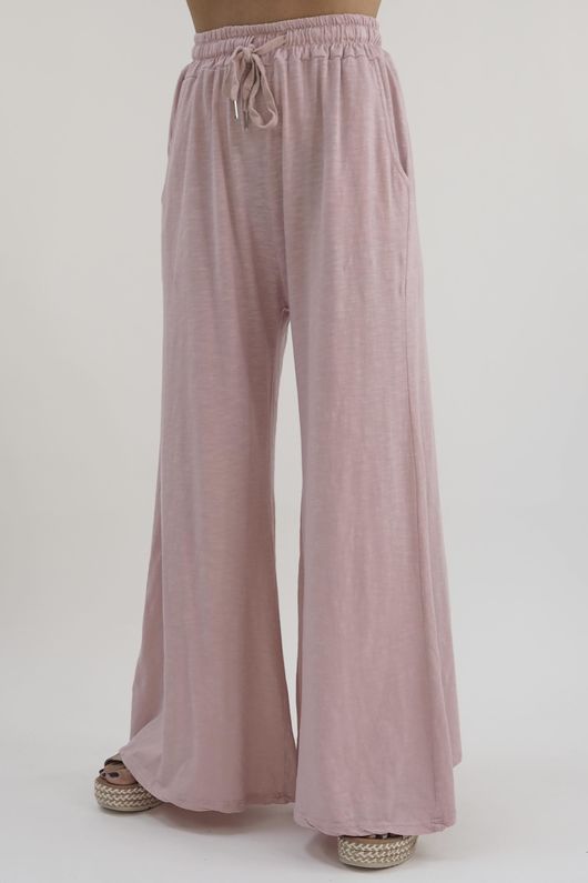 Made in Italy Bay Slub Palazzo Blush