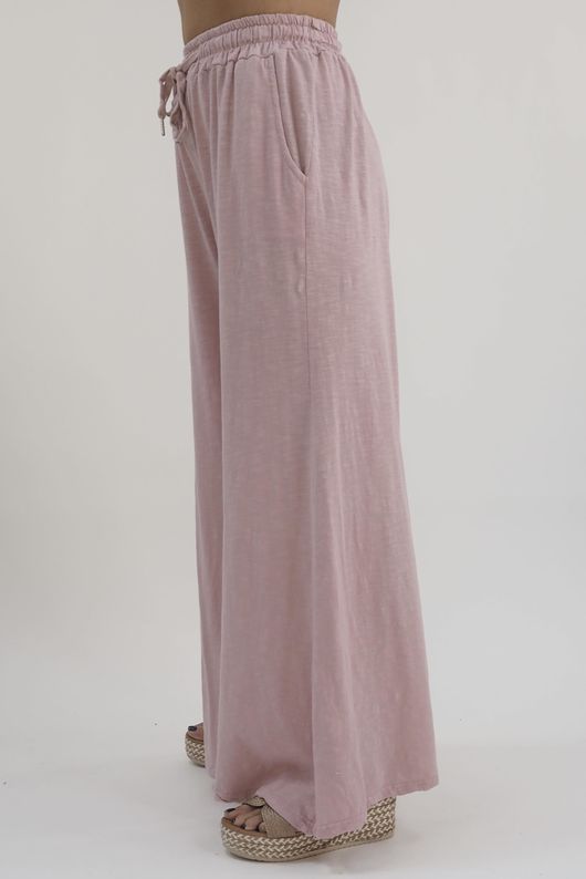 Made in Italy Bay Slub Palazzo Blush