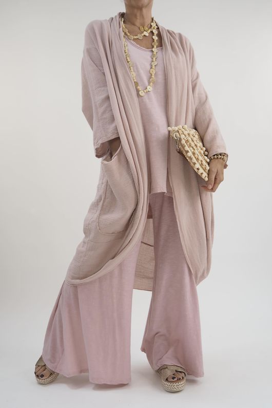Made in Italy Bay Slub Palazzo Blush