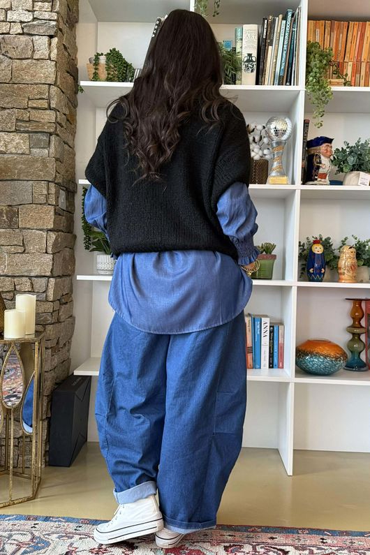  Big Softie Cap Sleeve Knit Top Black 