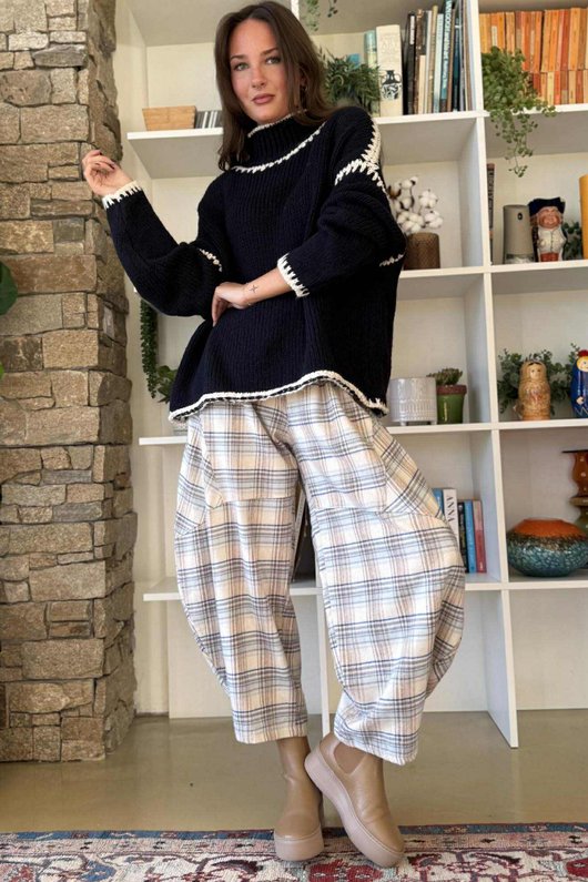  Big Softie Whipstitch Knit Jumper Navy /3 ** 