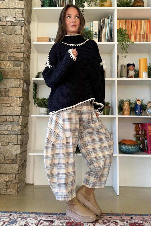  Big Softie Whipstitch Knit Jumper Navy /3 ** 