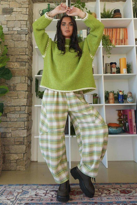  Big Softie Whipstitch Knit Jumper Olive - /3 ** 