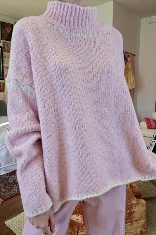  Big Softie Whipstitch Knit Jumper Seashell /4=