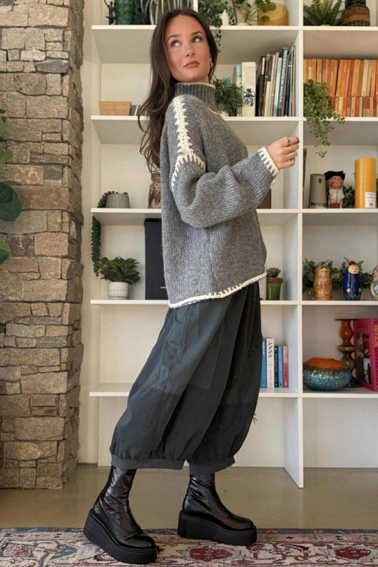  Big Softie Whipstitch Knit Jumper Slate - /4