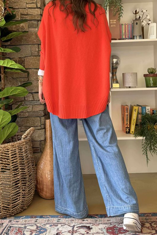 Made in Italy Conrad Circle Knit Top Marmalade