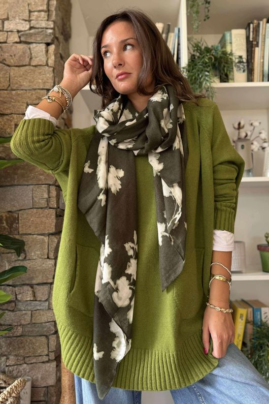 Made in Italy Conrad Circle Knit Top Olive 