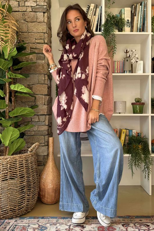 Made in Italy Conrad Circle Knit Top Rose Marl