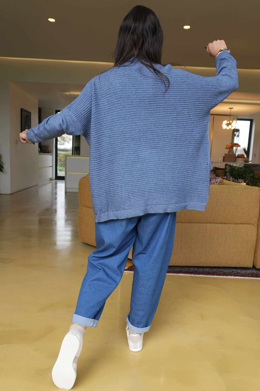 Charli Turtle Ribby Knit Top Airforce /10=